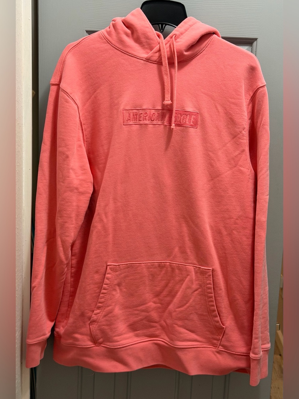 American Eagle Hoodie Women’s Large Coral Pullover Sweatshirt Heavyweight